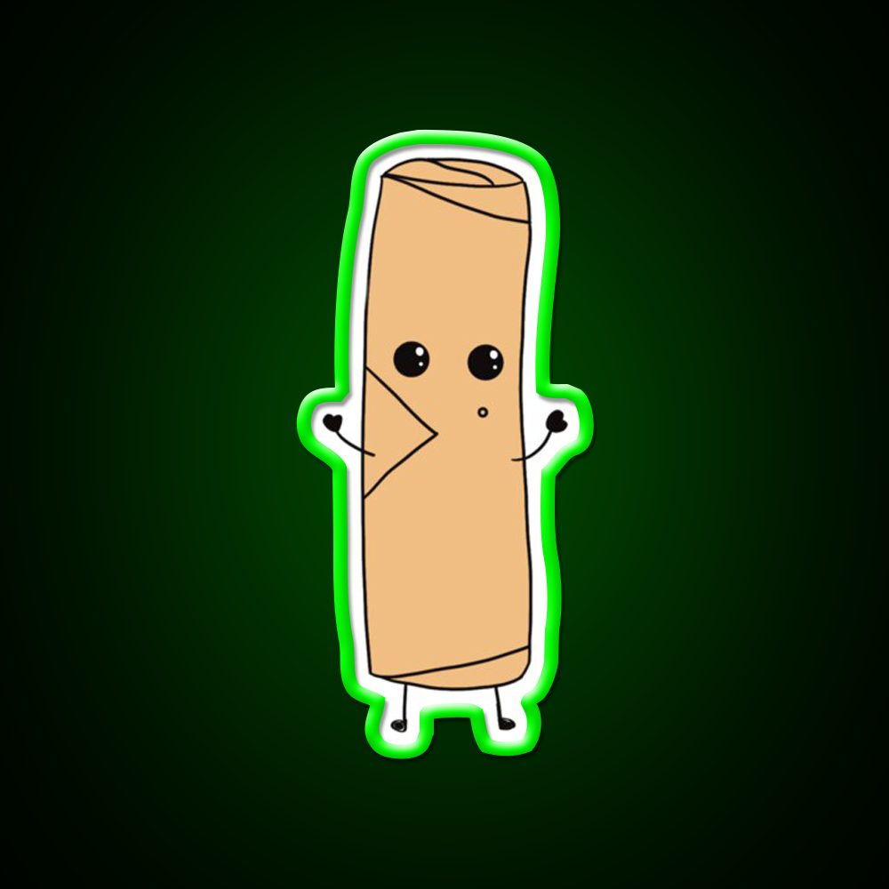 Cute Spring Roll Led Neon Sign Chinese Food Rgb Color