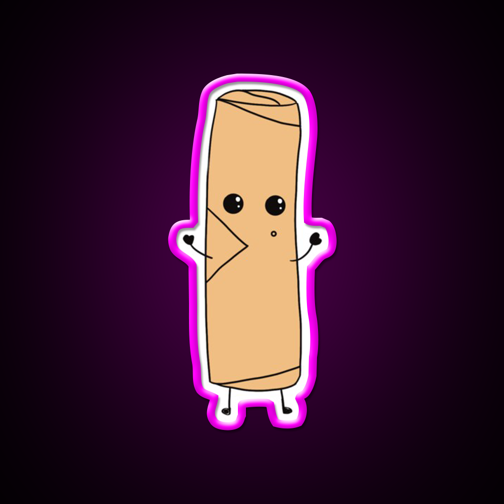 Cute Spring Roll Led Neon Sign Chinese Food Rgb Color