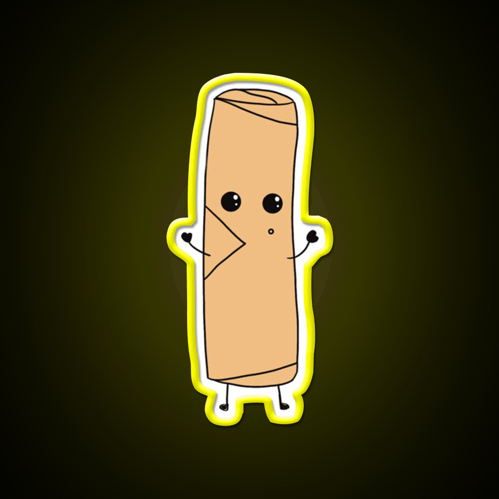 Cute Spring Roll Led Neon Sign Chinese Food Rgb Color