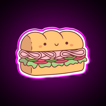 Cute Submarine Sandwich Bread Fast Food Led Neon Sign For Burger Place Rgb Color - Shineneon