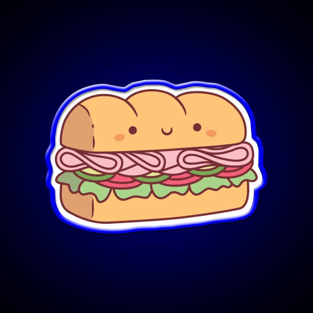 Cute Submarine Sandwich Bread Fast Food Led Neon Sign For Burger Place Rgb Color - Shineneon
