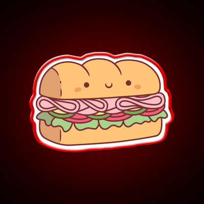 Cute Submarine Sandwich Bread Fast Food Led Neon Sign For Burger Place Rgb Color - Shineneon