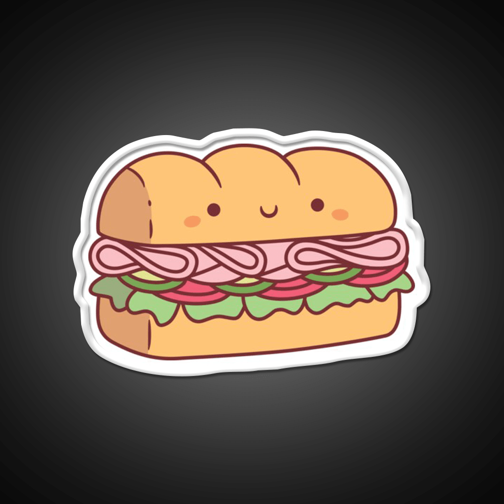Cute Submarine Sandwich Bread Fast Food Led Neon Sign For Burger Place Rgb Color - Shineneon