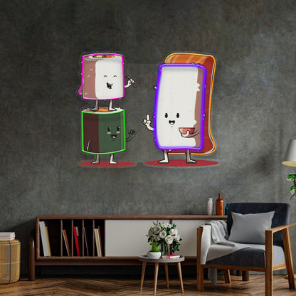 Cute Sushi Dessert Uv Printed Led Neon Sign For Home Cafe Decor | Shineneon