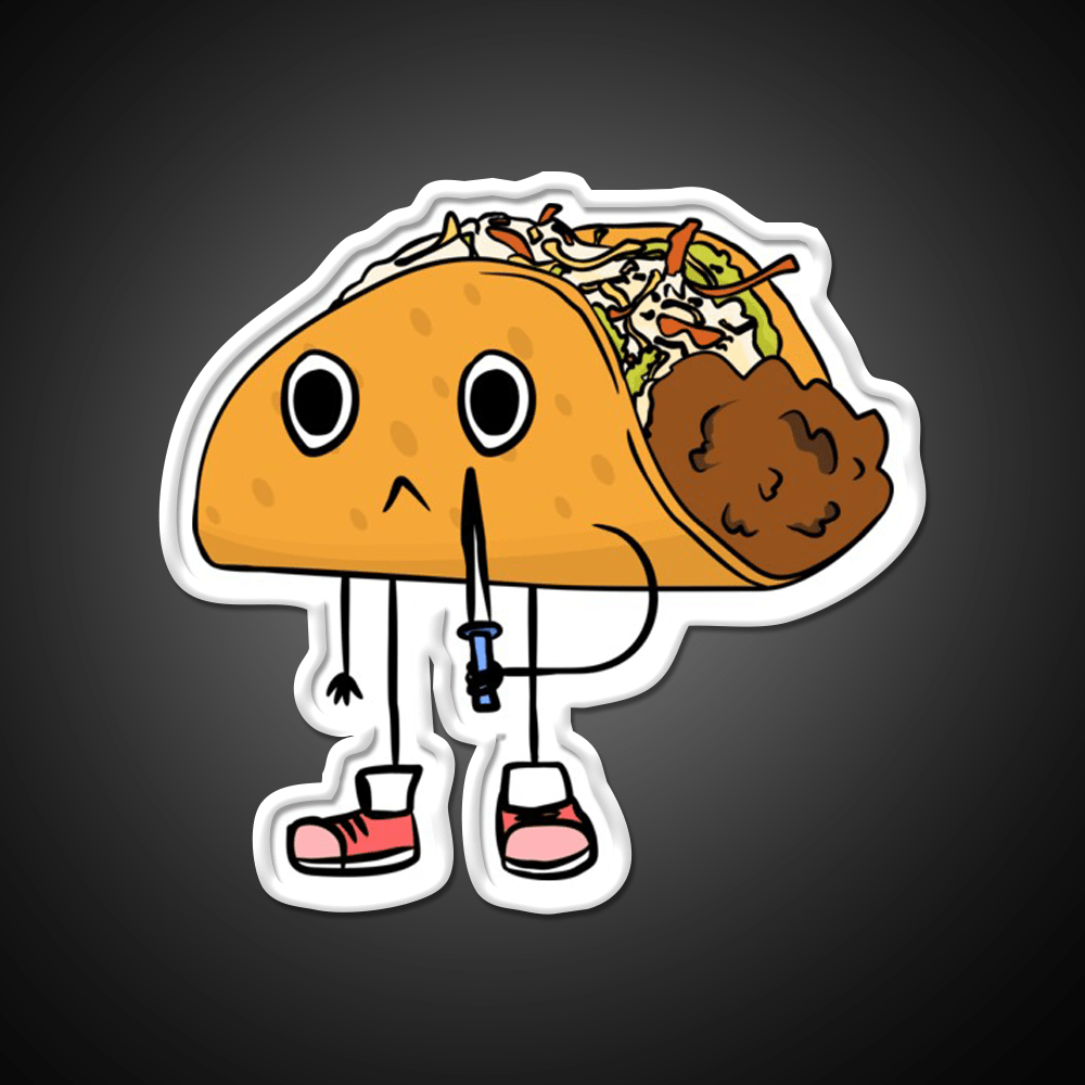 Cute Taco Holding Knife Taco Led Neon Sign Mexican Food Sign Rgb Color - Shineneon