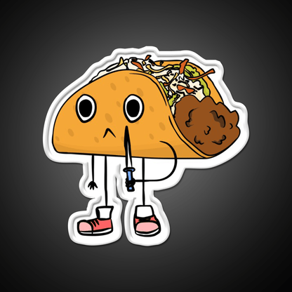 Cute Taco Holding Knife Taco Led Neon Sign Mexican Food Sign Rgb Color - Shineneon