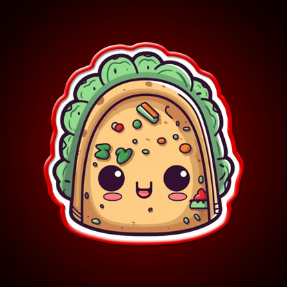 Cute Taco Led Neon Sign Mexican Food Sign Kawaii Taco Rgb Color - Shineneon