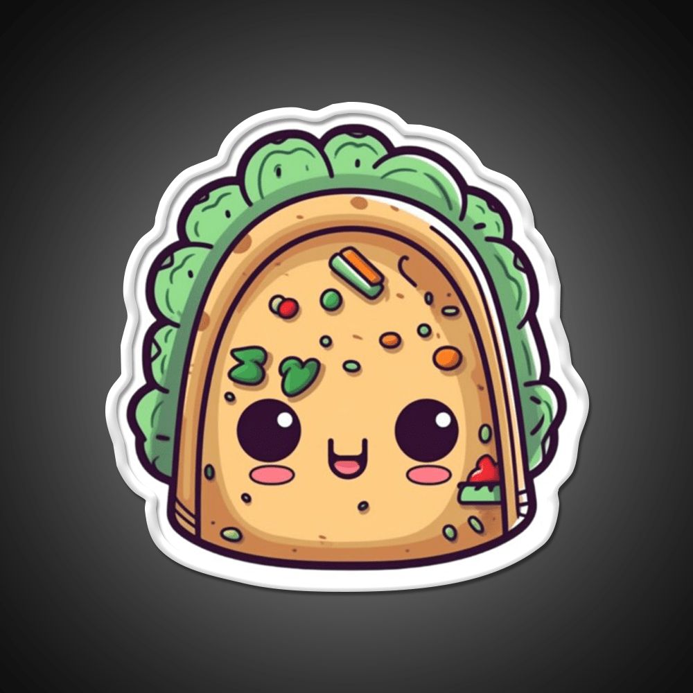 Cute Taco Led Neon Sign Mexican Food Sign Kawaii Taco Rgb Color - Shineneon