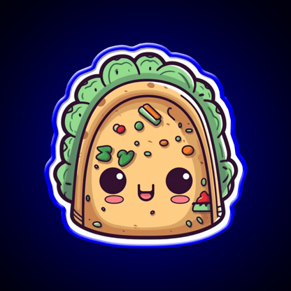Cute Taco Led Neon Sign Mexican Food Sign Kawaii Taco Rgb Color - Shineneon