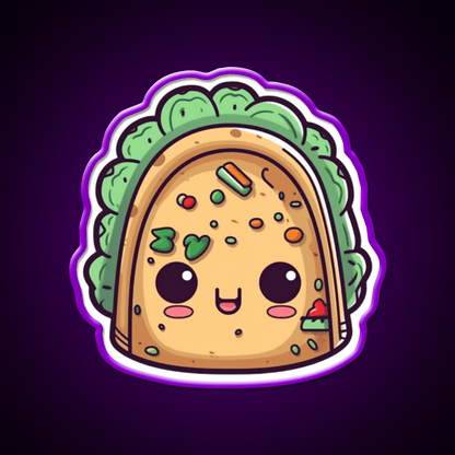 Cute Taco Led Neon Sign Mexican Food Sign Kawaii Taco Rgb Color - Shineneon