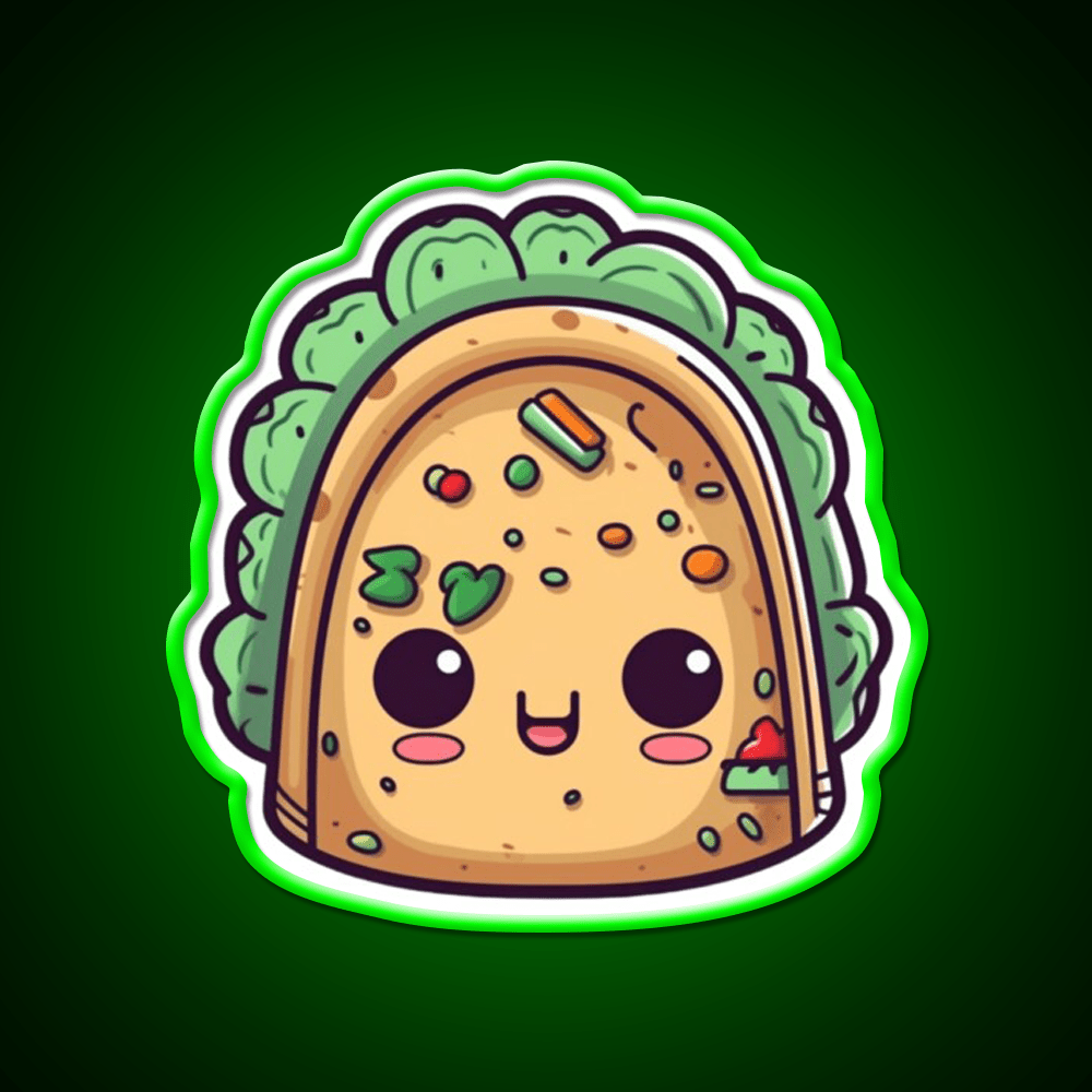 Cute Taco Led Neon Sign Mexican Food Sign Kawaii Taco Rgb Color - Shineneon