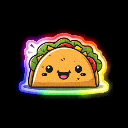 Cute Taco Led Neon Sign Mexican Food Sign Kitchen Sign Rgb Color - LED neon sign close-up detail