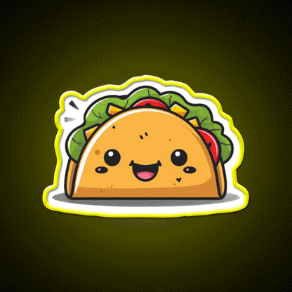 Cute Taco Led Neon Sign Mexican Food Sign Kitchen Sign Rgb Color - Custom LED neon sign front view