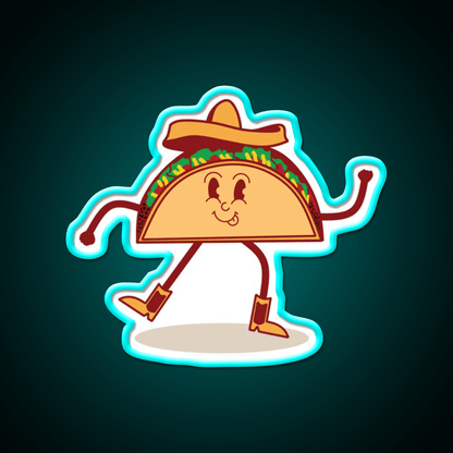 Cute Taco Mascot Thumbs Up Mascot Taco Led Neon Sign Rgb Color - Shineneon