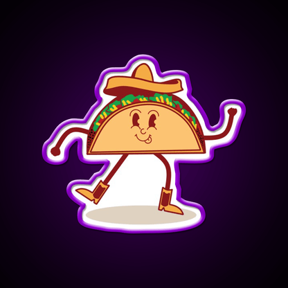 Cute Taco Mascot Thumbs Up Mascot Taco Led Neon Sign Rgb Color - Shineneon