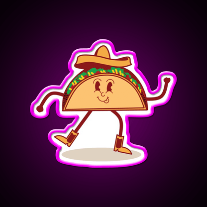 Cute Taco Mascot Thumbs Up Mascot Taco Led Neon Sign Rgb Color - Shineneon