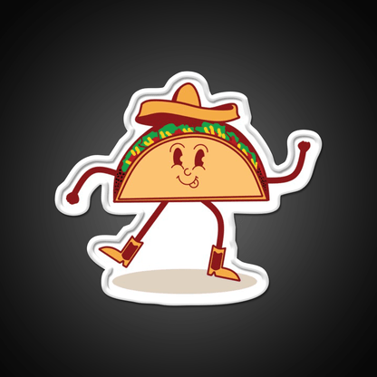 Cute Taco Mascot Thumbs Up Mascot Taco Led Neon Sign Rgb Color - Shineneon