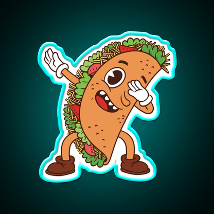 Cute Tacos Dabbing Taco Lover Taco Led Neon Sign Mexican Food Sign Rgb Color - Shineneon
