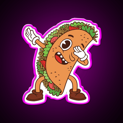 Cute Tacos Dabbing Taco Lover Taco Led Neon Sign Mexican Food Sign Rgb Color - Shineneon