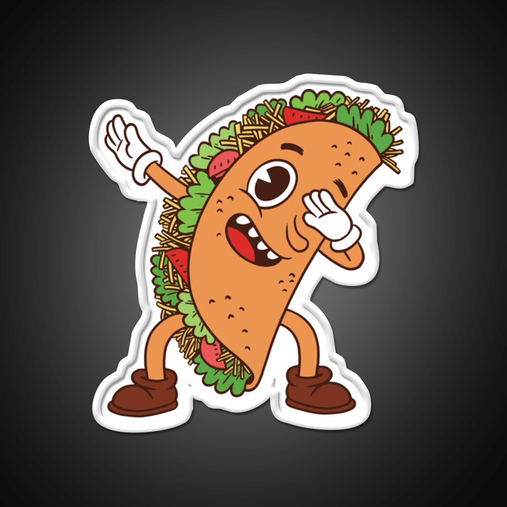 Cute Tacos Dabbing Taco Lover Taco Led Neon Sign Mexican Food Sign Rgb Color - Shineneon