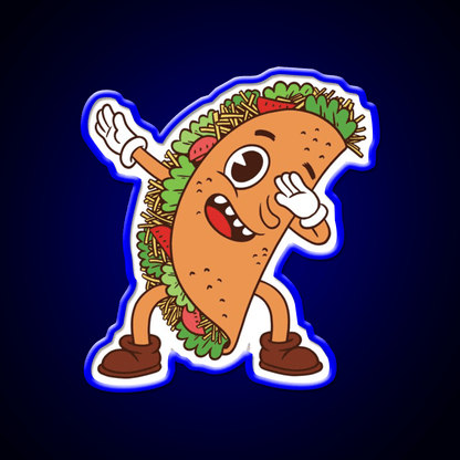 Cute Tacos Dabbing Taco Lover Taco Led Neon Sign Mexican Food Sign Rgb Color - Shineneon