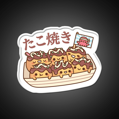 Cute Takoyaki Octopus Balls Japanese Street Food Snack Food Led Neon Sign Rgb Color - Shineneon