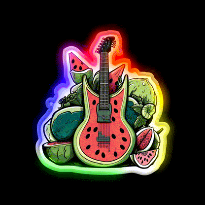 Cute Watermelon Snack Food Led Neon Sign Rgb Color - LED neon sign close-up detail