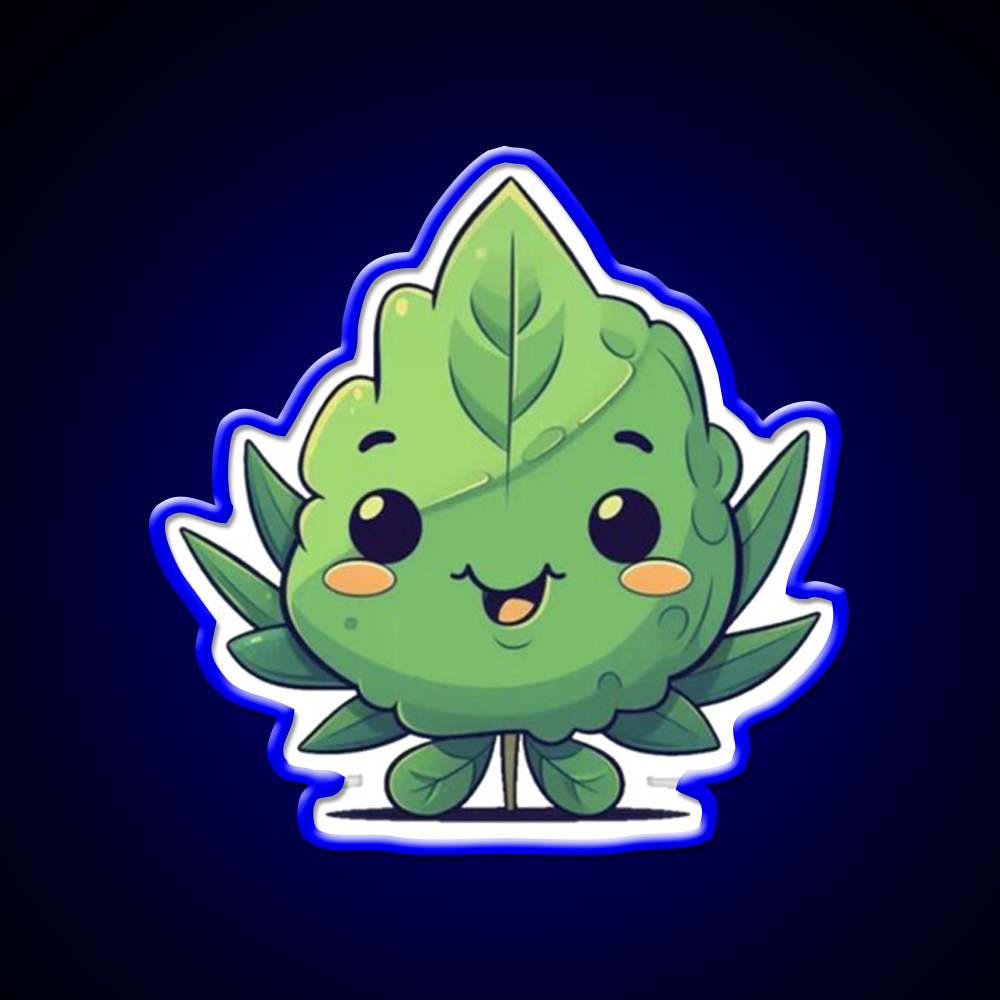 Cute Weed Nug Hemp Inspired Green Leaf Led Neon Sign Rgb Color - LED neon sign view 5