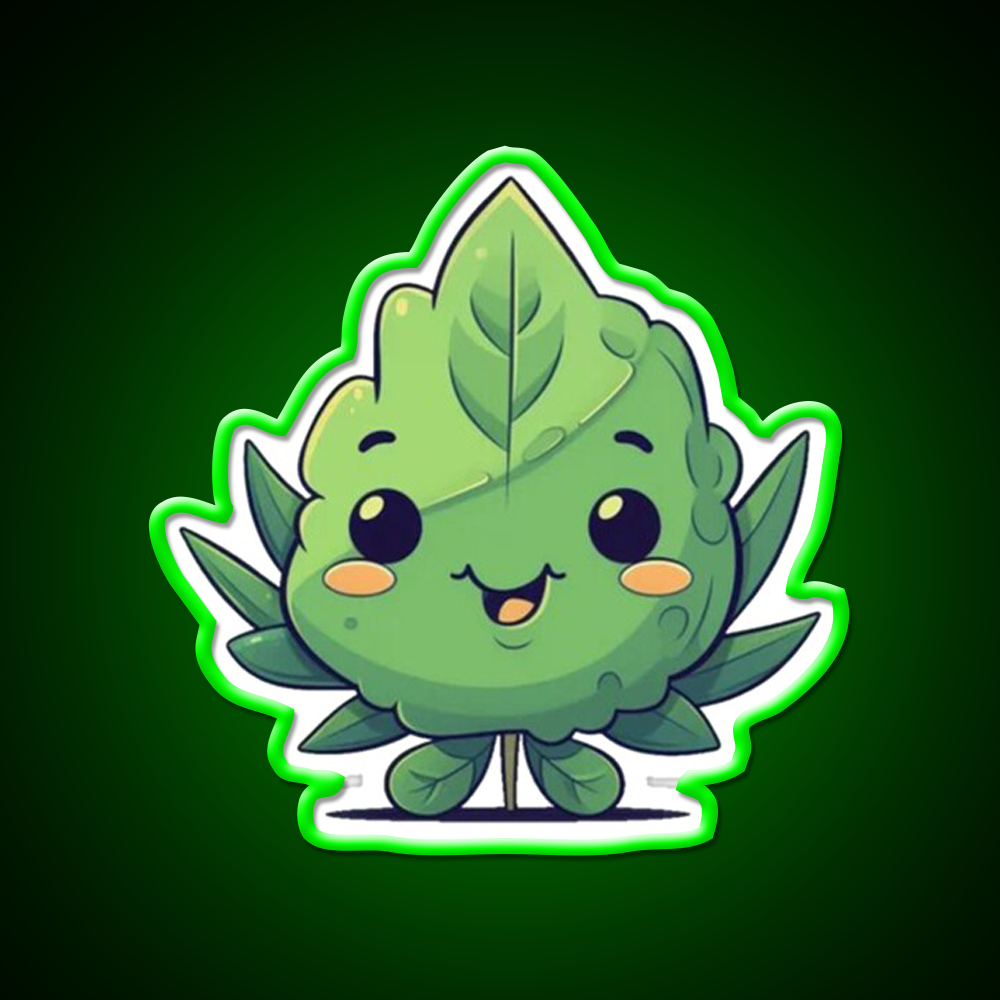 Cute Weed Nug Hemp Inspired Green Leaf Led Neon Sign Rgb Color - LED neon sign view 8