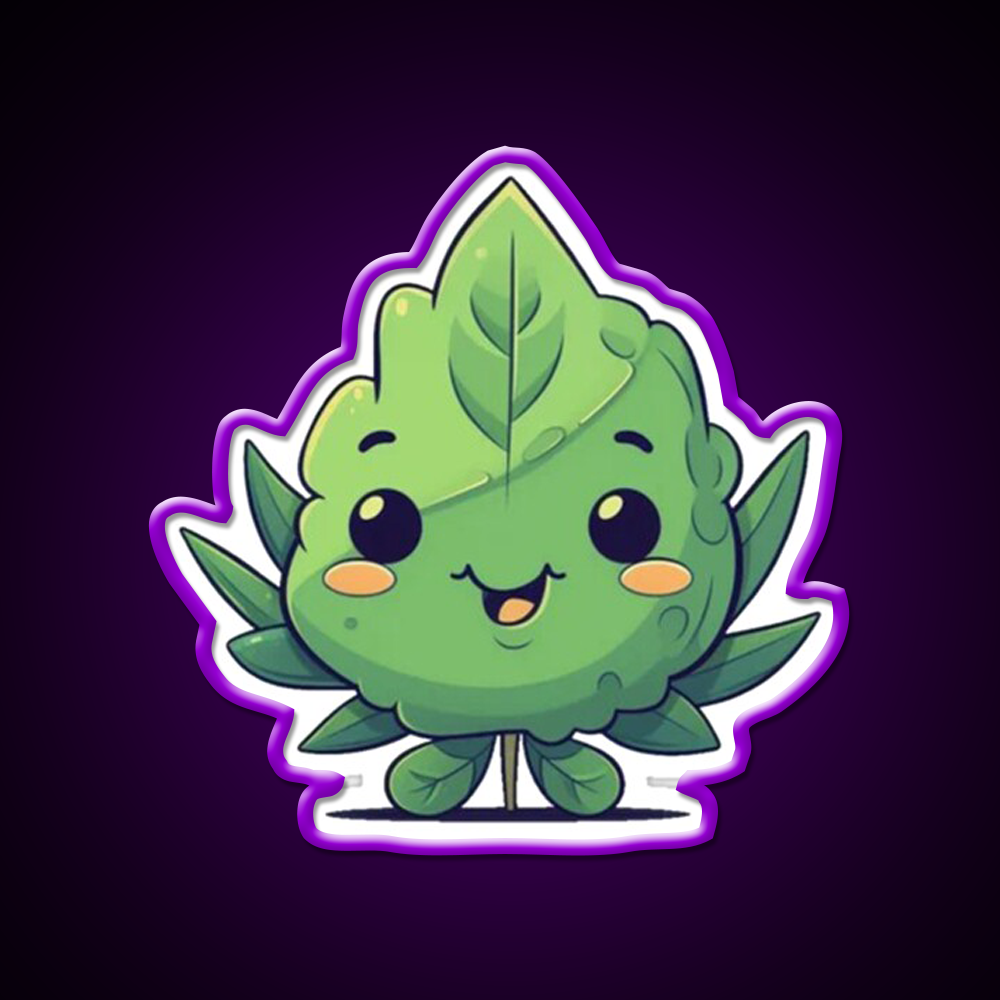 Cute Weed Nug Hemp Inspired Green Leaf Led Neon Sign Rgb Color - LED neon sign view 9