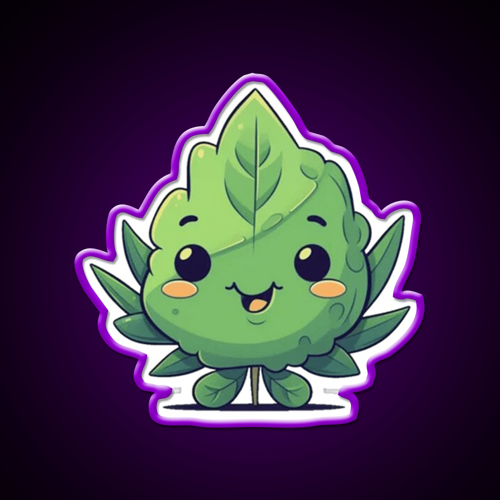 Cute Weed Nug Hemp Inspired Green Leaf Led Neon Sign Rgb Color - Shineneon