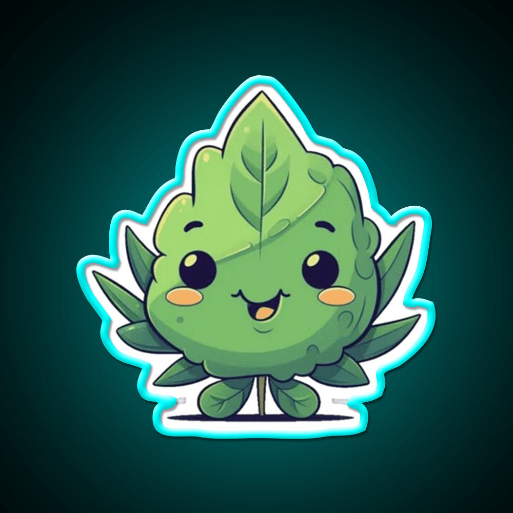 Cute Weed Nug Hemp Inspired Green Leaf Led Neon Sign Rgb Color - Shineneon