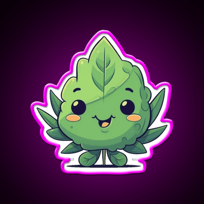 Cute Weed Nug Hemp Inspired Green Leaf Led Neon Sign Rgb Color - Shineneon