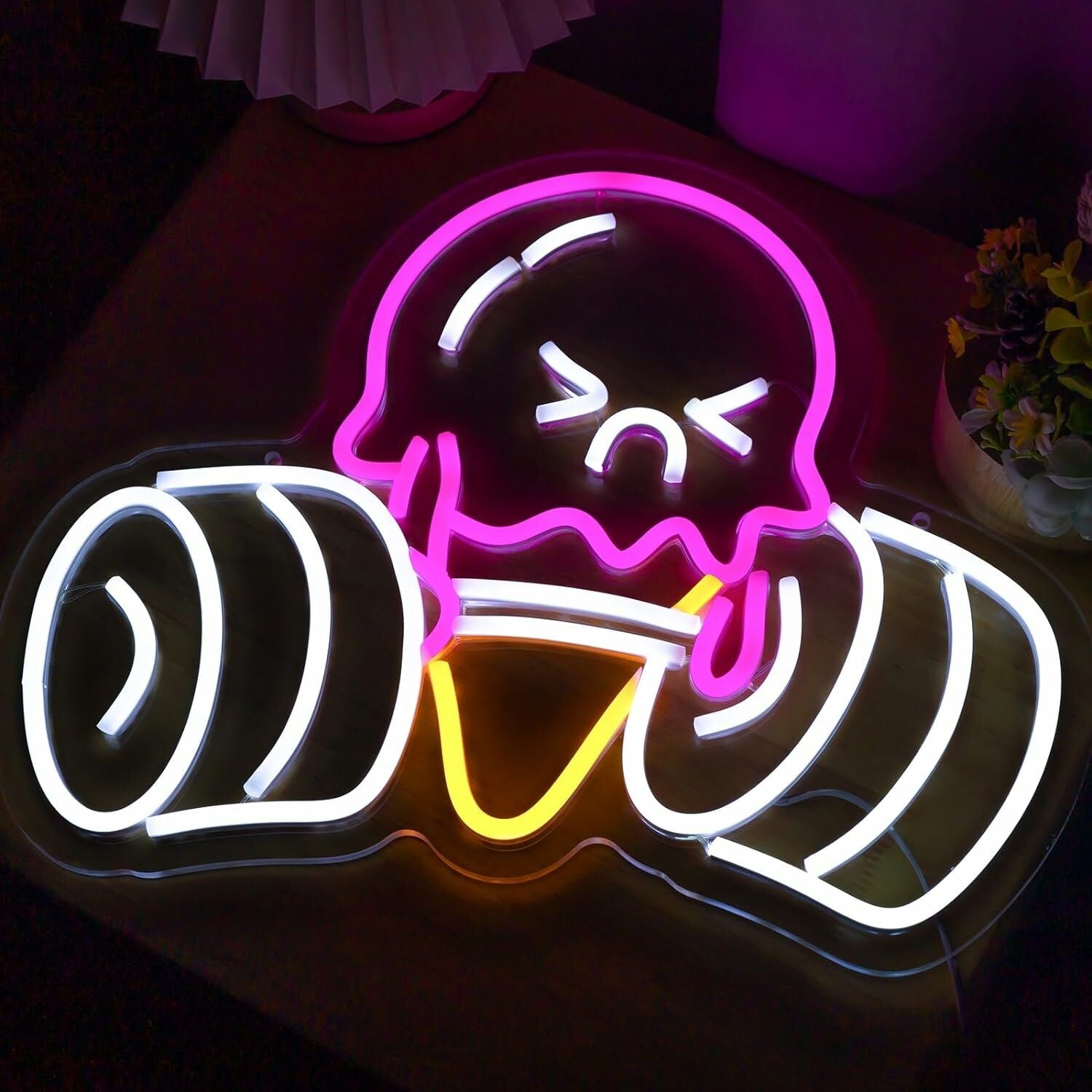 Cute Weightlifting Ice Cream Led Neon Sign | Shineneon