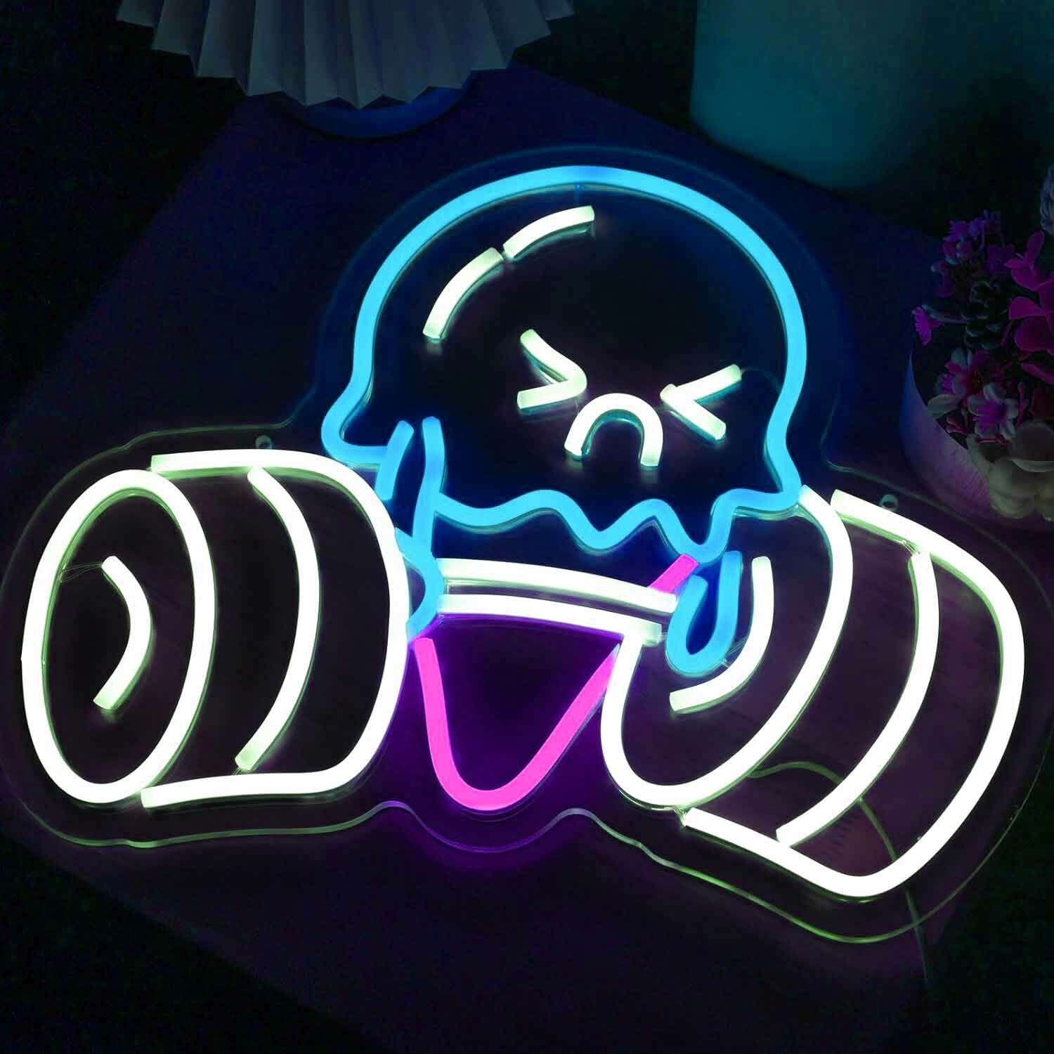 Cute Weightlifting Ice Cream Led Neon Sign | Shineneon