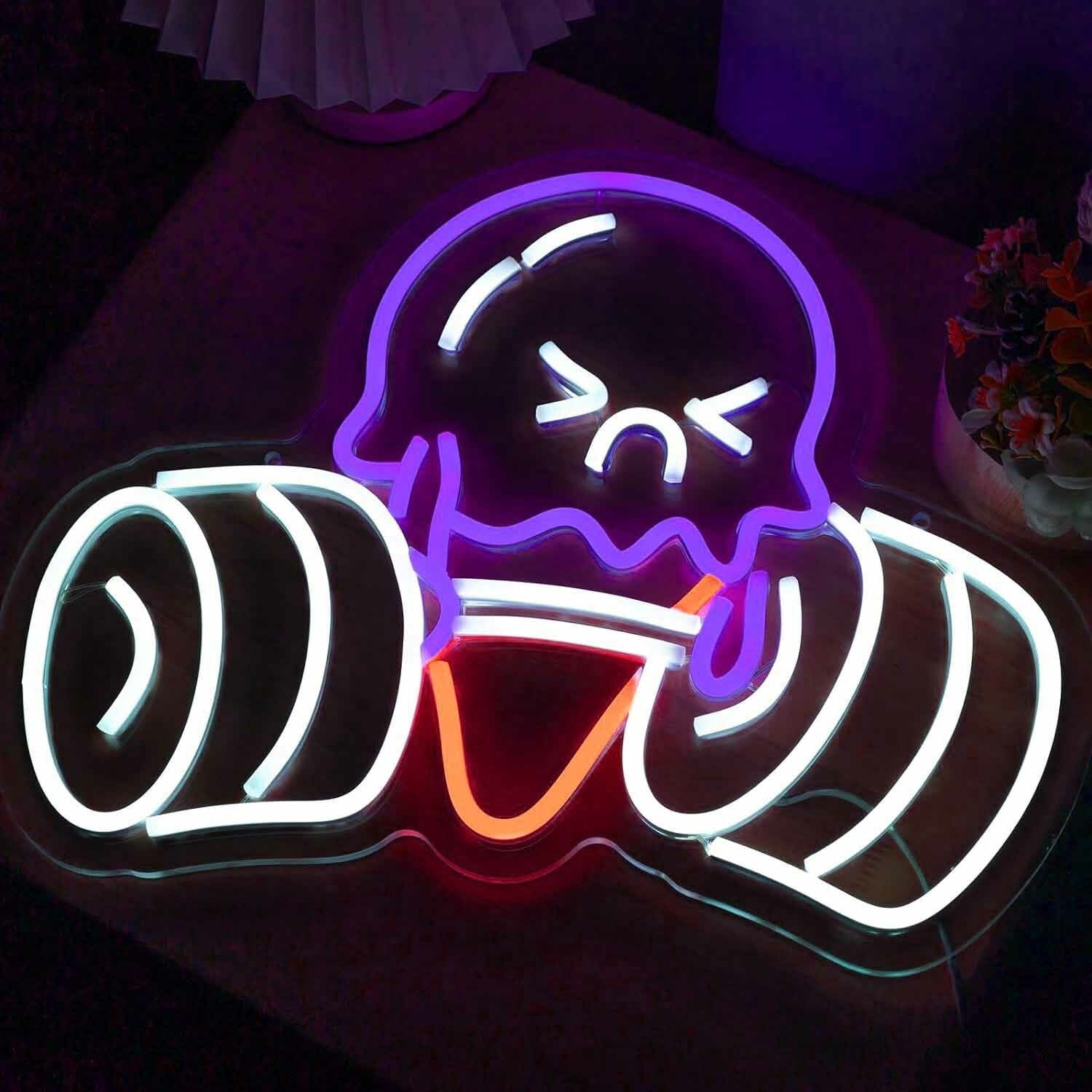 Cute Weightlifting Ice Cream Led Neon Sign | Shineneon