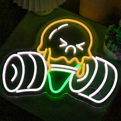 Cute Weightlifting Ice Cream Led Neon Sign | Shineneon