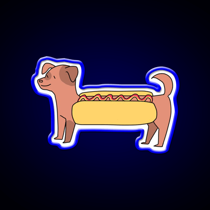 Cute Weiner Hot Dog Bun Snack Food Led Neon Sign Rgb Color - Shineneon