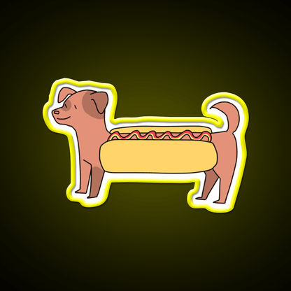 Cute Weiner Hot Dog Bun Snack Food Led Neon Sign Rgb Color - Shineneon