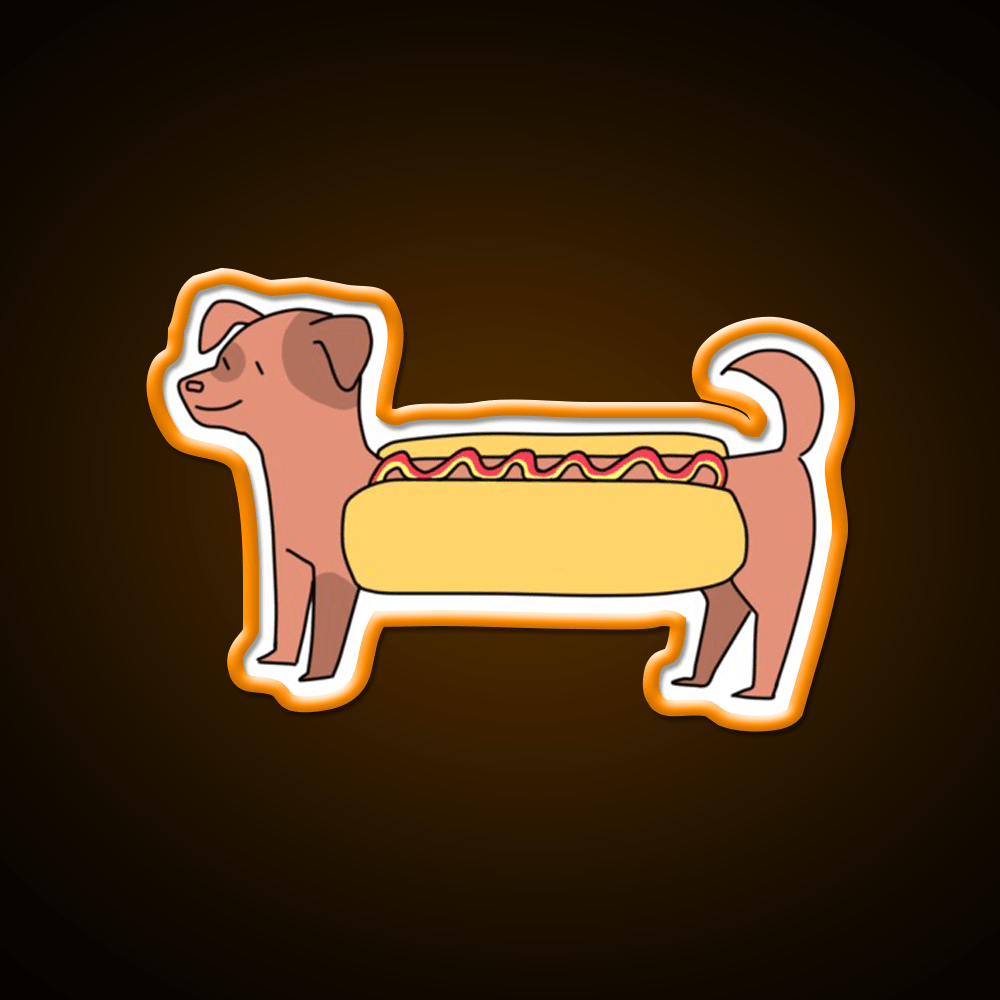 Cute Weiner Hot Dog Bun Snack Food Led Neon Sign Rgb Color - Shineneon