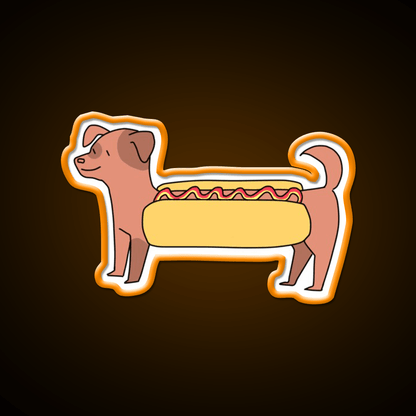 Cute Weiner Hot Dog Bun Snack Food Led Neon Sign Rgb Color - Shineneon