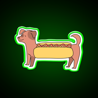 Cute Weiner Hot Dog Bun Snack Food Led Neon Sign Rgb Color - Shineneon