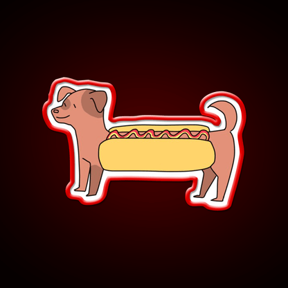 Cute Weiner Hot Dog Bun Snack Food Led Neon Sign Rgb Color - Shineneon