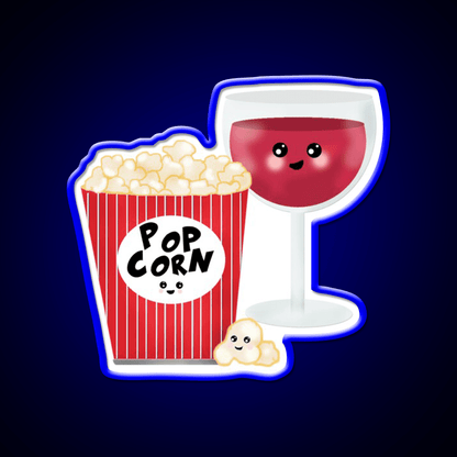 Cute Wine And Popcorn Led Neon Sign Chinese Food Rgb Color - Shineneon
