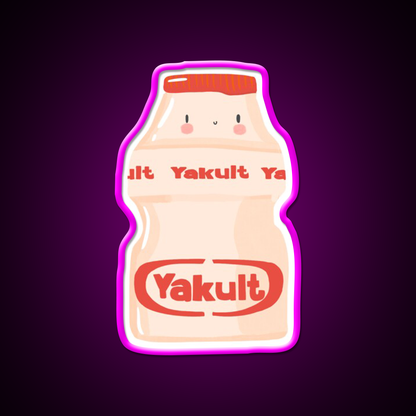 Cute Yogurt Drink Illustration Led Neon Sign Chinese Food Rgb Color