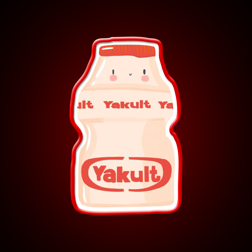 Cute Yogurt Drink Illustration Led Neon Sign Chinese Food Rgb Color