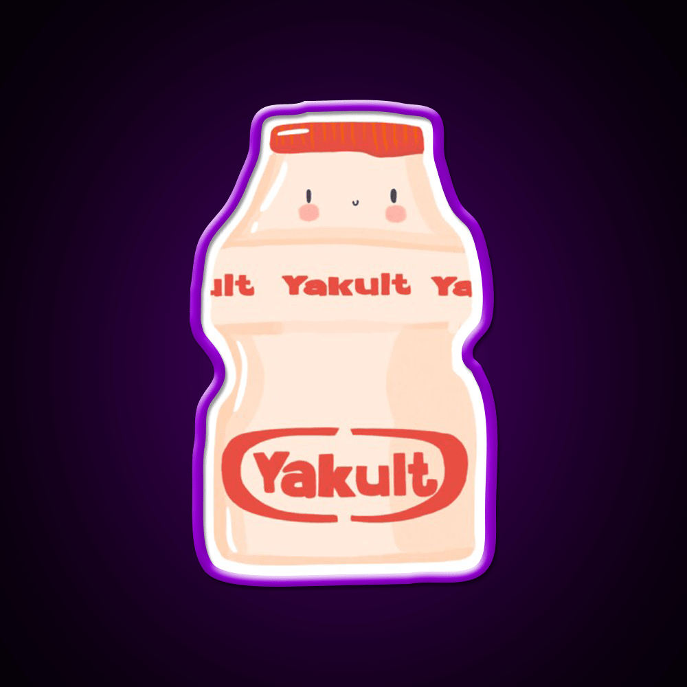 Cute Yogurt Drink Illustration Led Neon Sign Chinese Food Rgb Color - Shineneon
