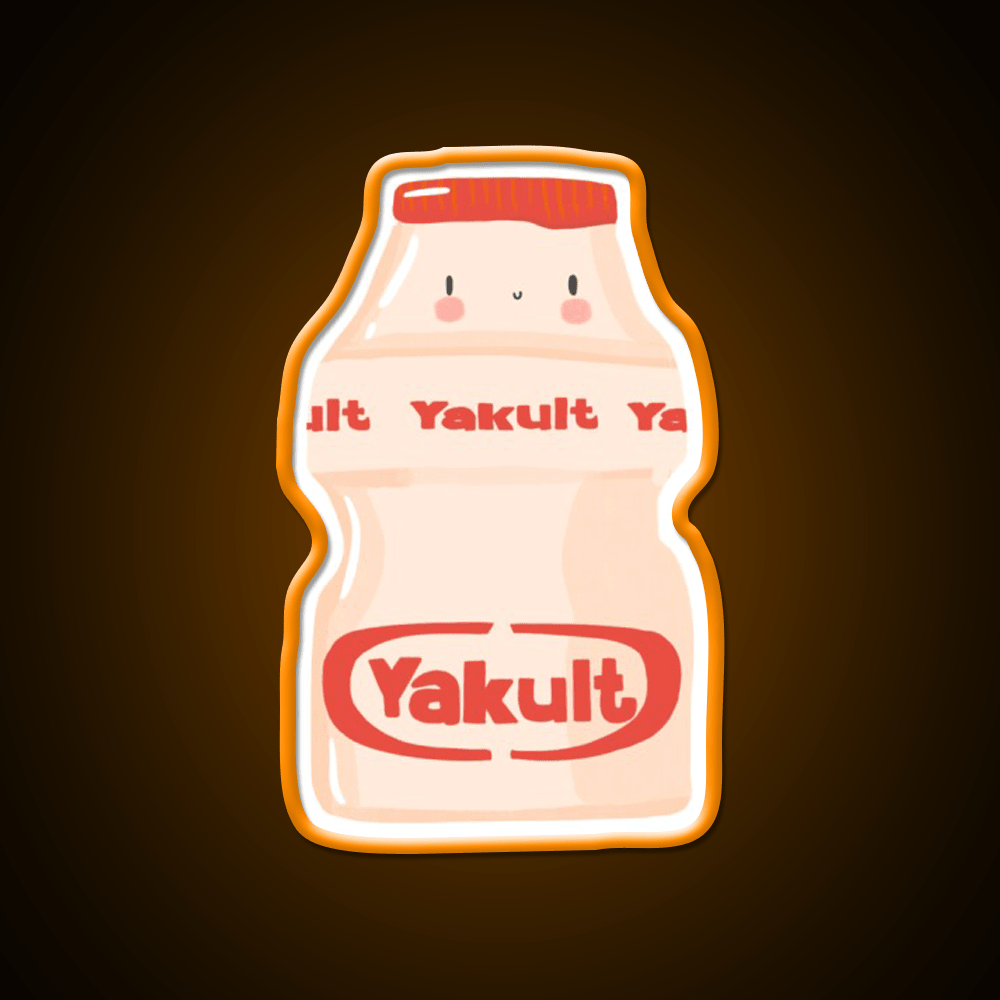 Cute Yogurt Drink Illustration Led Neon Sign Chinese Food Rgb Color - Shineneon
