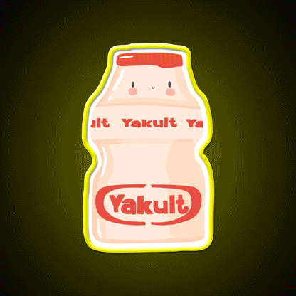 Cute Yogurt Drink Illustration Led Neon Sign Chinese Food Rgb Color