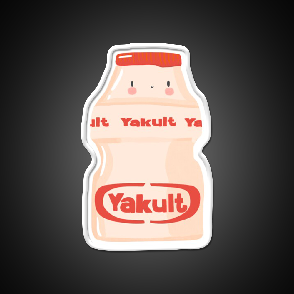 Cute Yogurt Drink Illustration Led Neon Sign Chinese Food Rgb Color